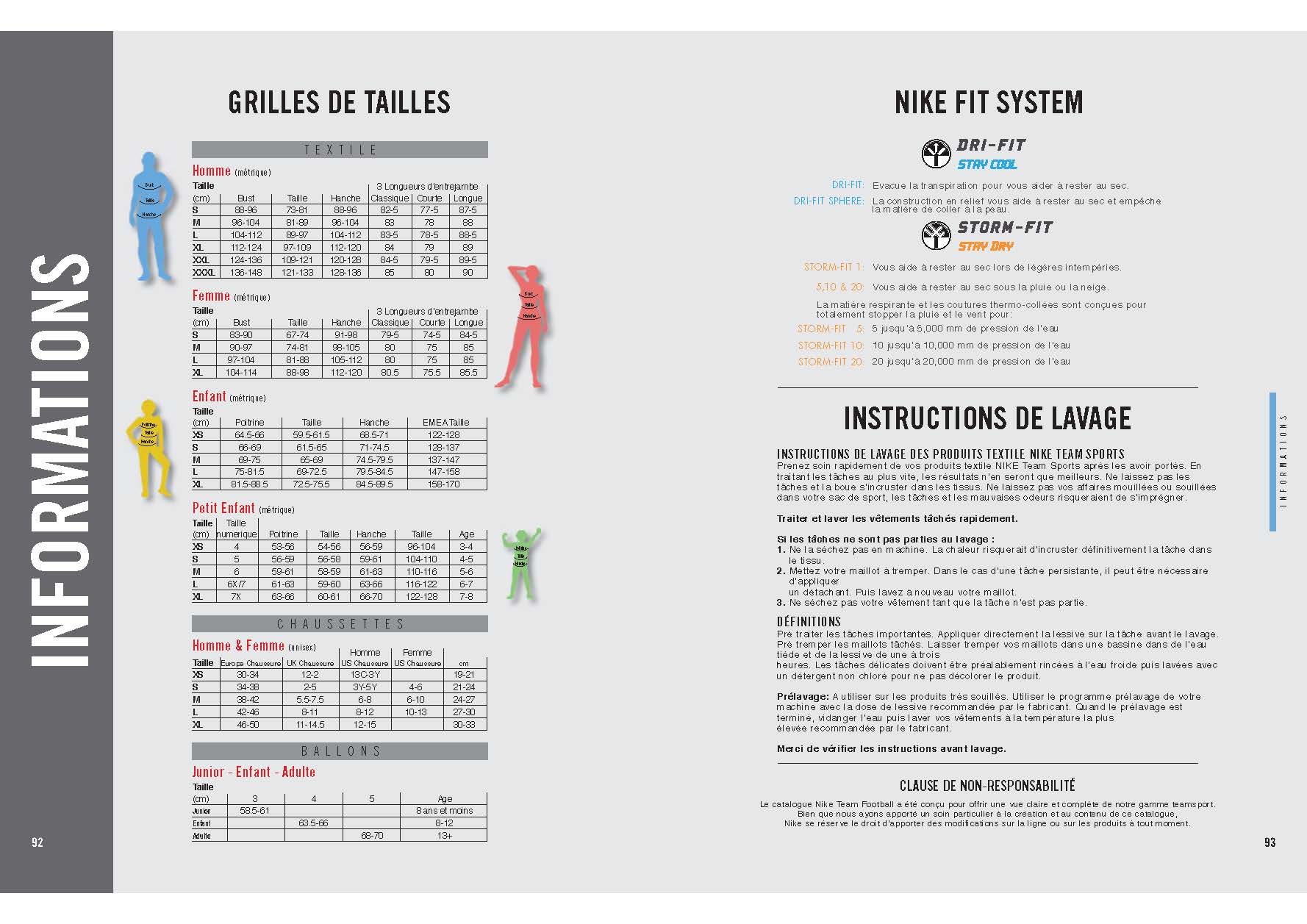guide taille chaussette nike